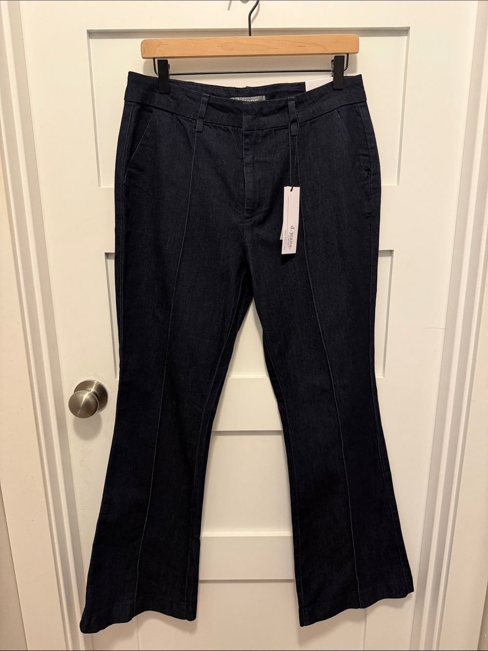 d. jeans Navy Flare Jeans with Front Creases